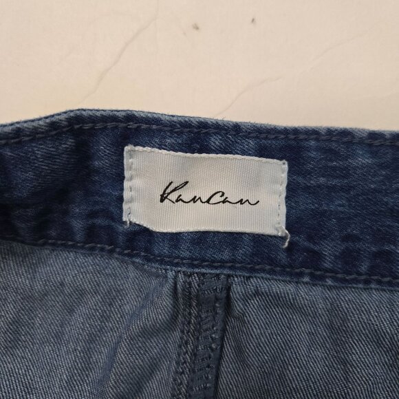 KanCan Size L Thalia Denim Tiered Maxi Skirt Dark Wash Zip-Fly Cottagcore - Picture 11 of 13